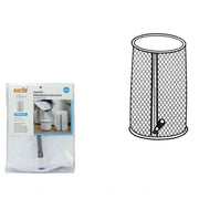 Trade Shop - Sacco A Rete Fine Forma Cilindrica Lavatrice Proteggi Bucato Con Zip 30x25cm 59992 -