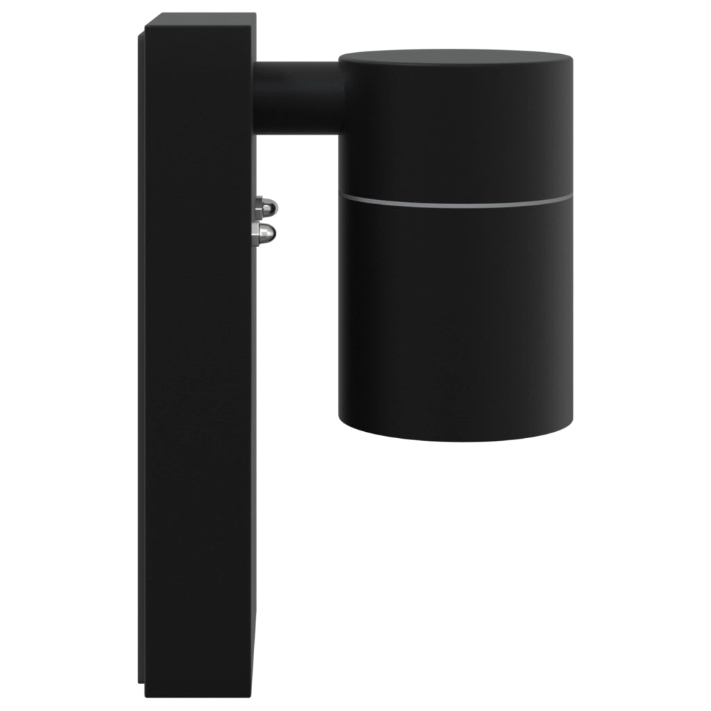 Luci da muro esterne 2 pcs Acciaio Inossidabile Nero IP44