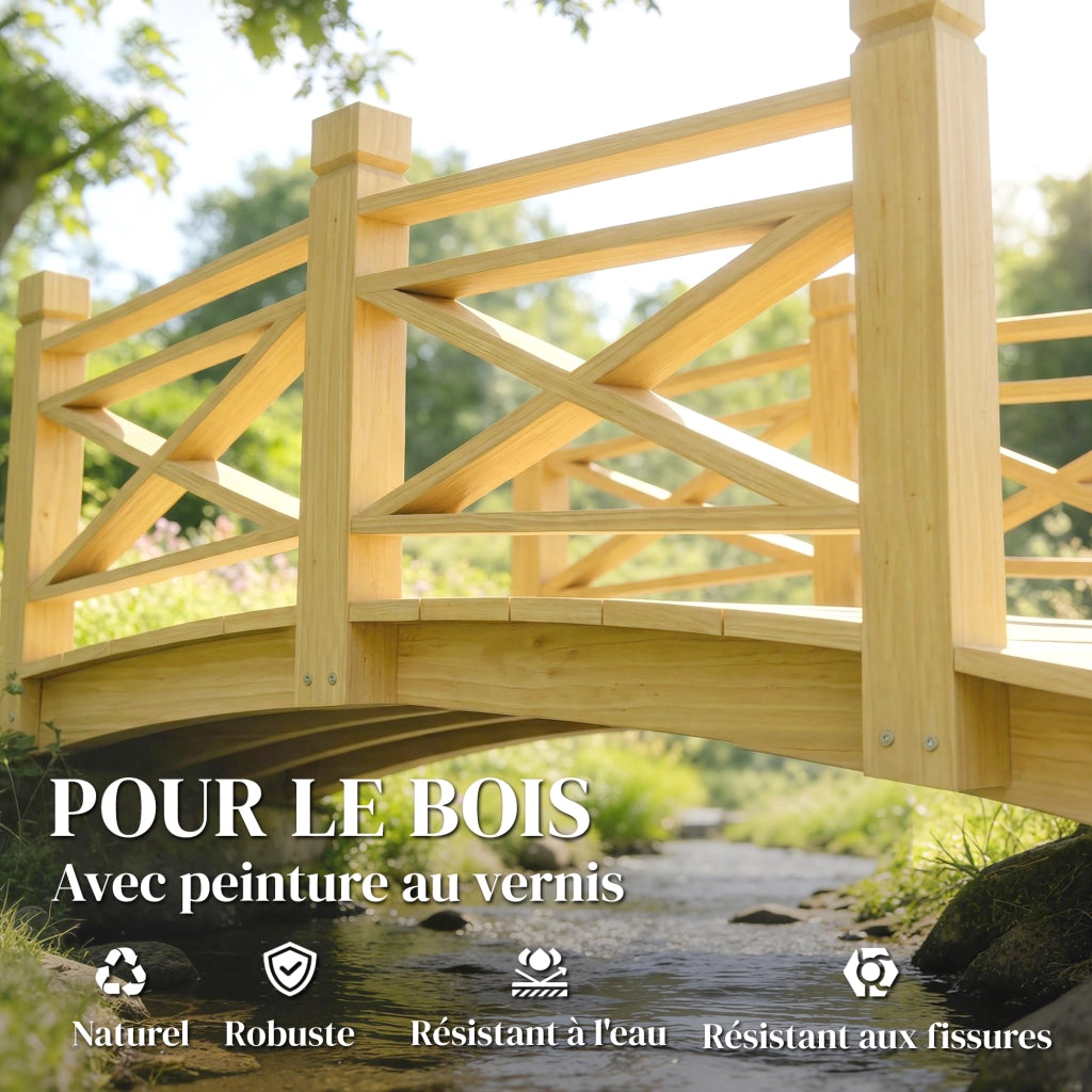Ponticello da Giardino in Legno ¨C zephmum ¨C Naturale 174x78x57.5 cm
