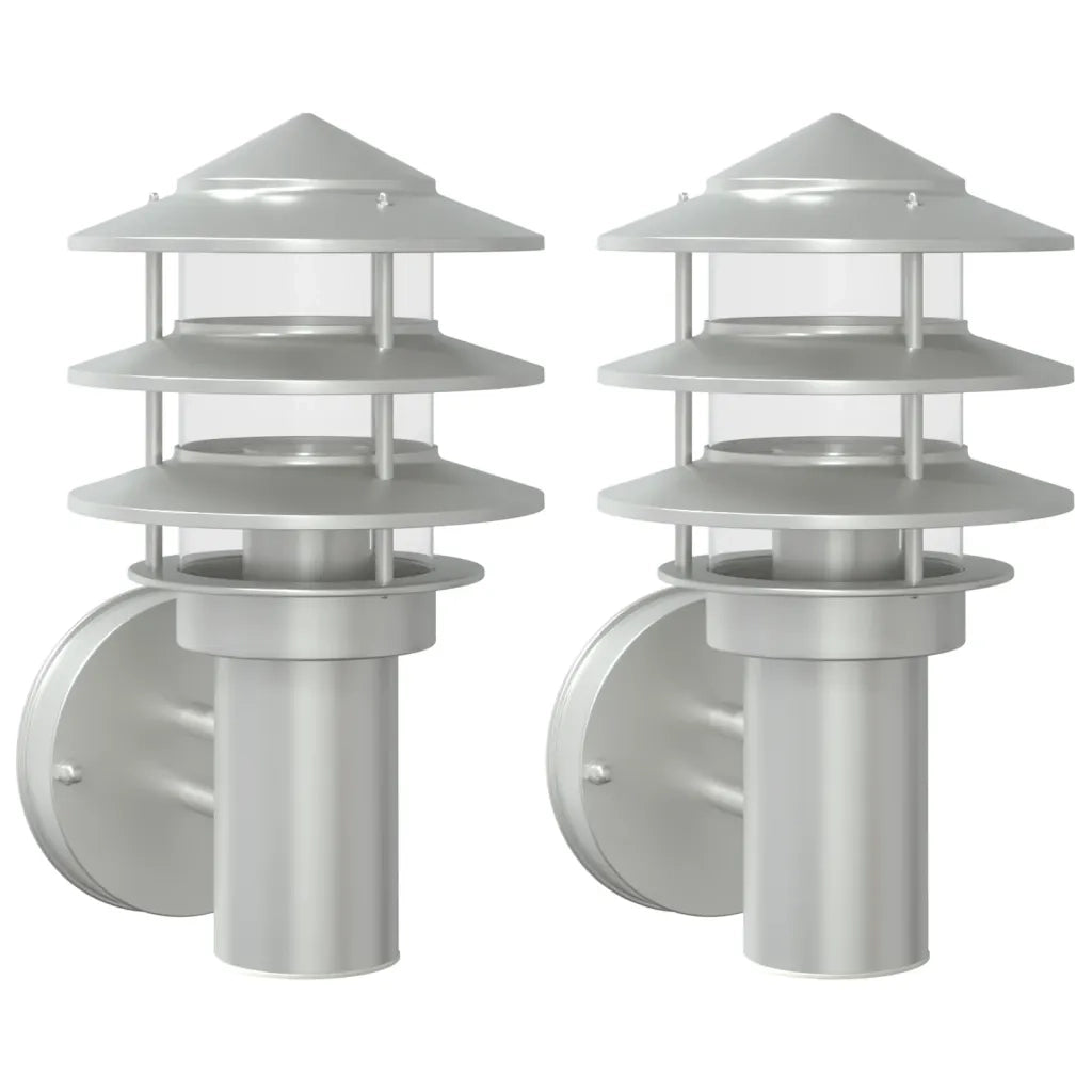 Applique da Esterno 2 pz Argento in Acciaio Inossidabile CFW4710990