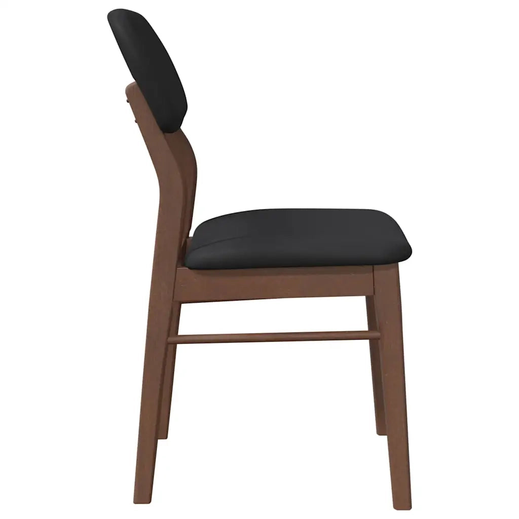 Sedie da Pranzo con Cuscini 2pz Marrone Legno Massello di Hevea