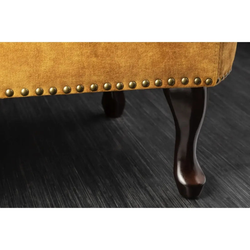 Méridienne EDGAR – Giallo senape – Velluto stile barocco