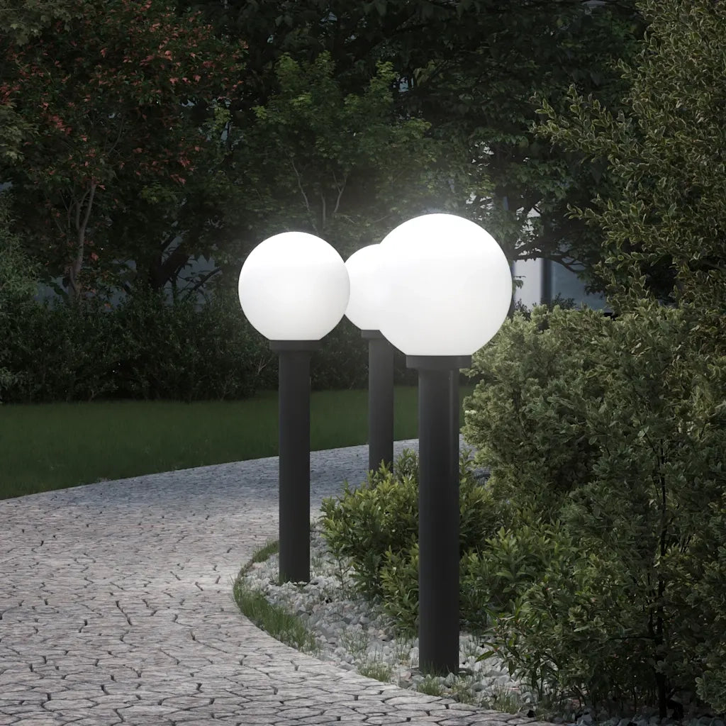 Lampioni a palo 3 pz 80 cm Nero IP44 4006112