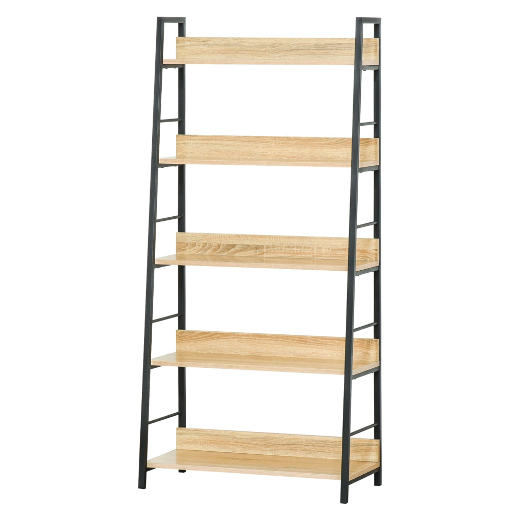 Libreria 5 Livelli con Ripiani ¨C Xylo ¨C Metallo e Legno Naturale 70x35x149,5 cm