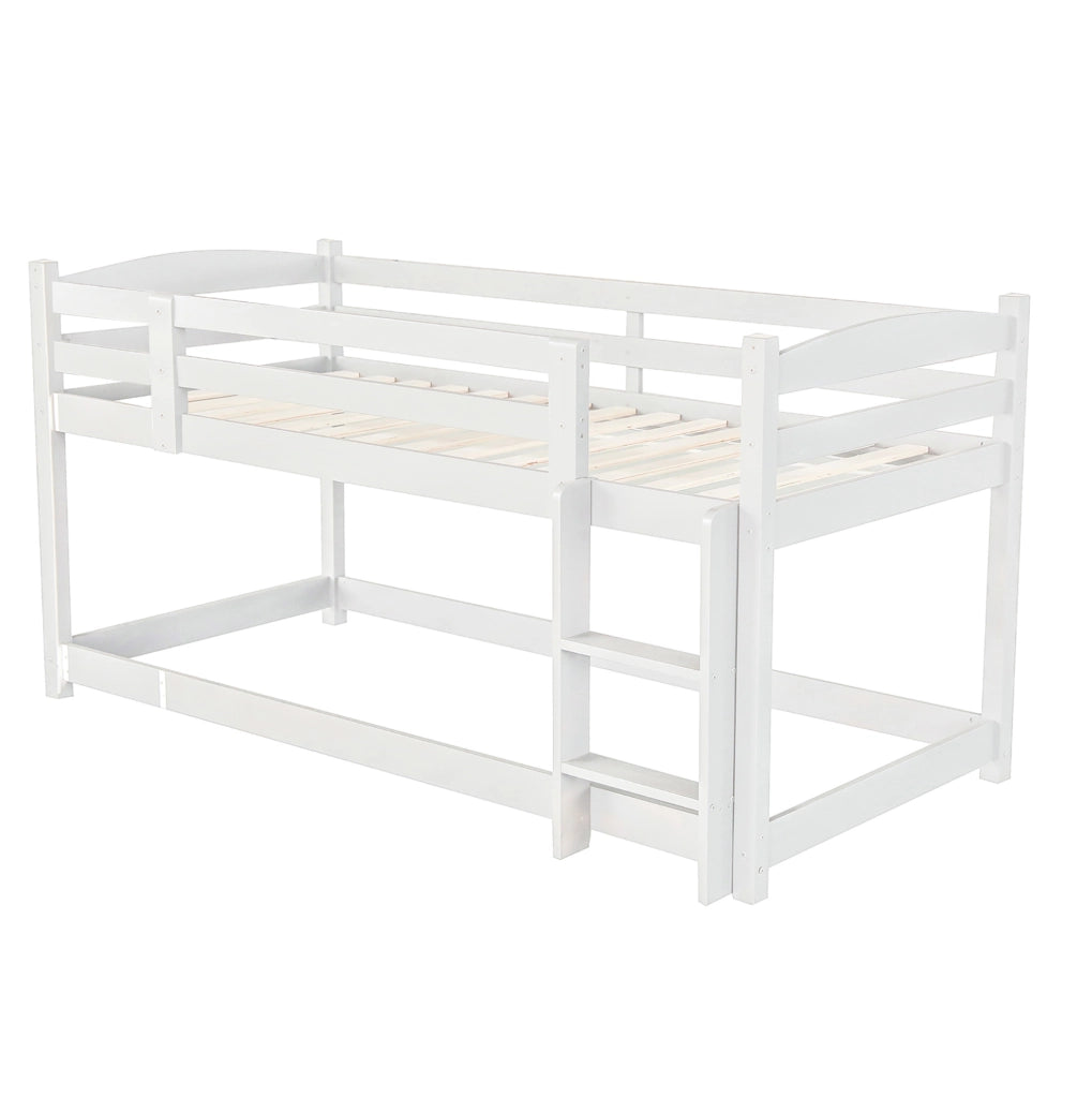 Letto a castello triplo per bambini 90x200 cm in pino e MDF; bianco