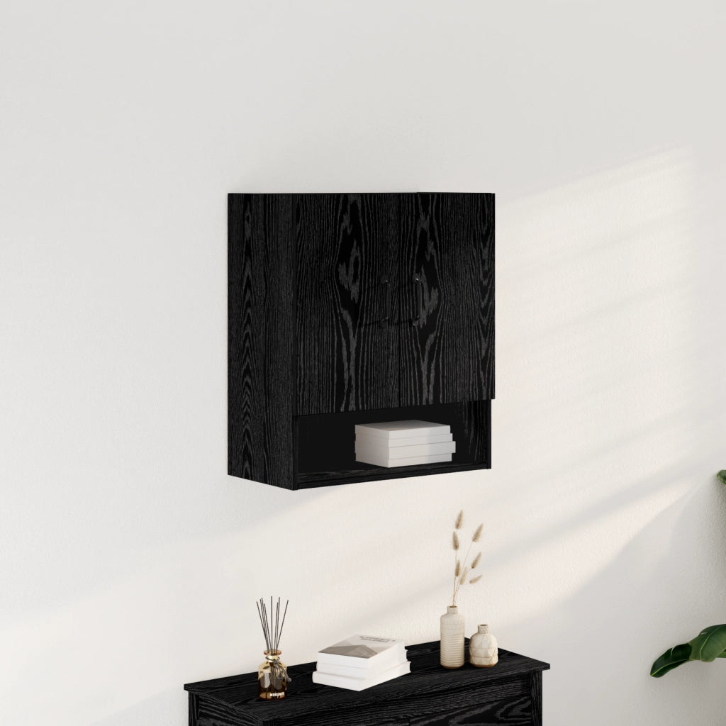 Armadio a muro  Nero Rovere 60x30x70 cm in legno ingegnerizzato