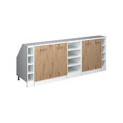 Mobile cucina sottotetto R-Line Rovere artigianale/Bianco 210 cm Set di 5 carcasse armadio profondità 60 cm Vicco