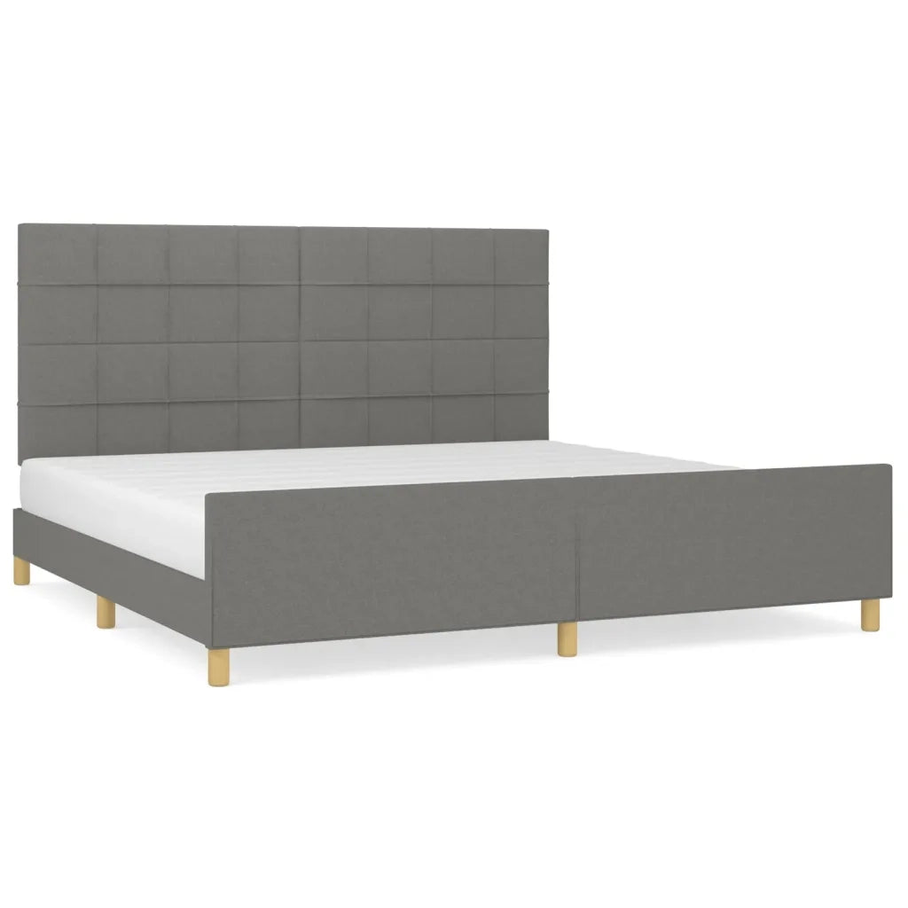Giroletto senza Materasso Grigio Scuro 200x200 cm Tessuto