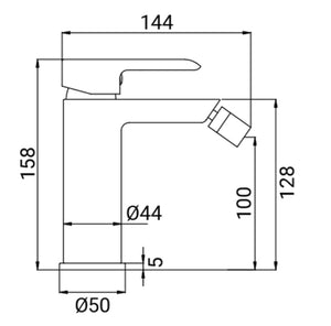 Miscelatore bidet moderno cromato completo