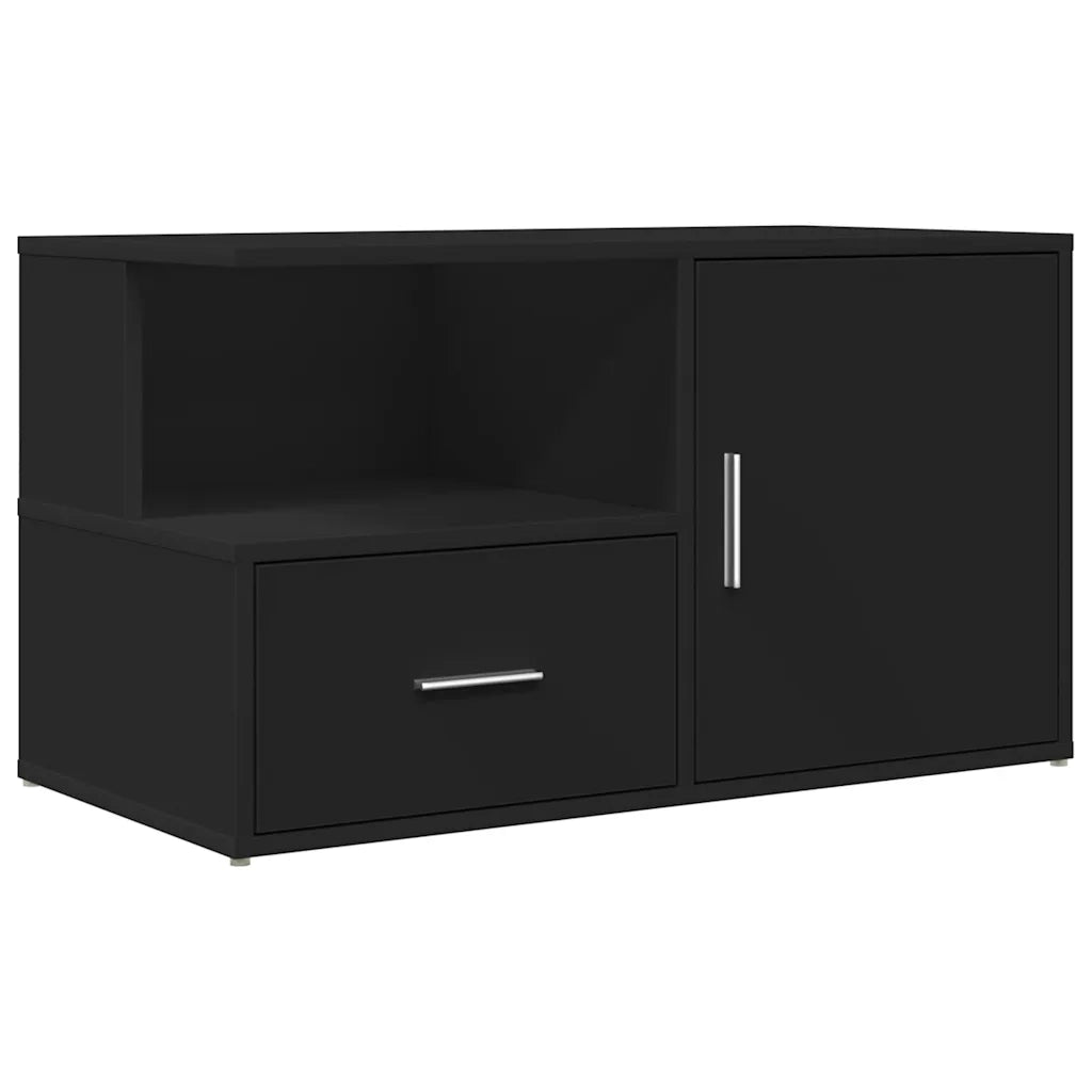 vidaXL Mobile Angolare Nero 200x40x45 cm in Truciolato
