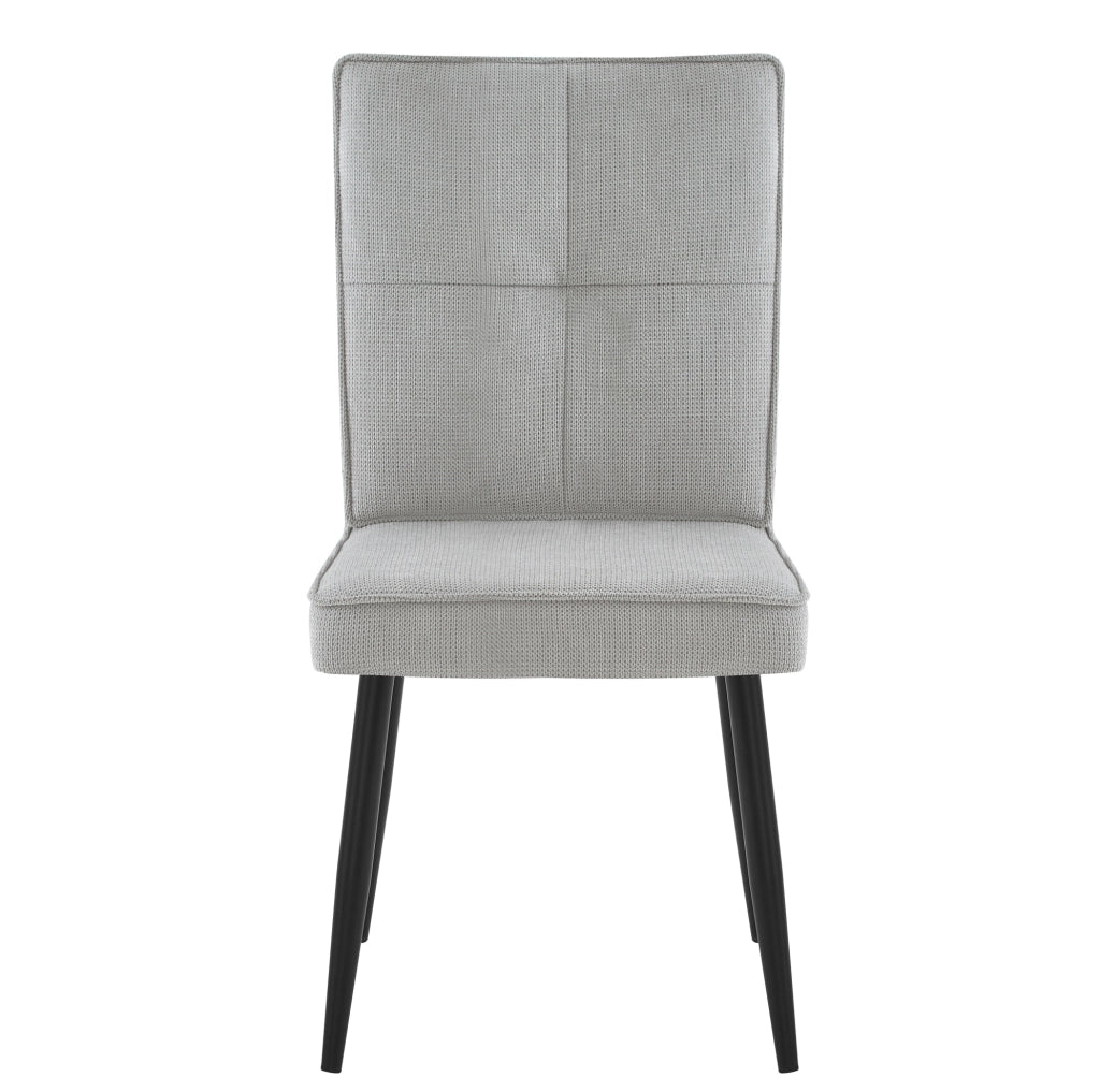 Set di 2 sedie da pranzo con rivestimento in ciniglia a motivo pied de poule e gambe in metallo nero grigio chiaro