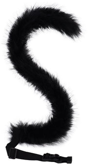 Fascia per gatti da 70 cm, coda lunga di peluche animale, coda festiva carina, coda pelosa di pelo finto, coda da costume per Halloween e Natale, nera
