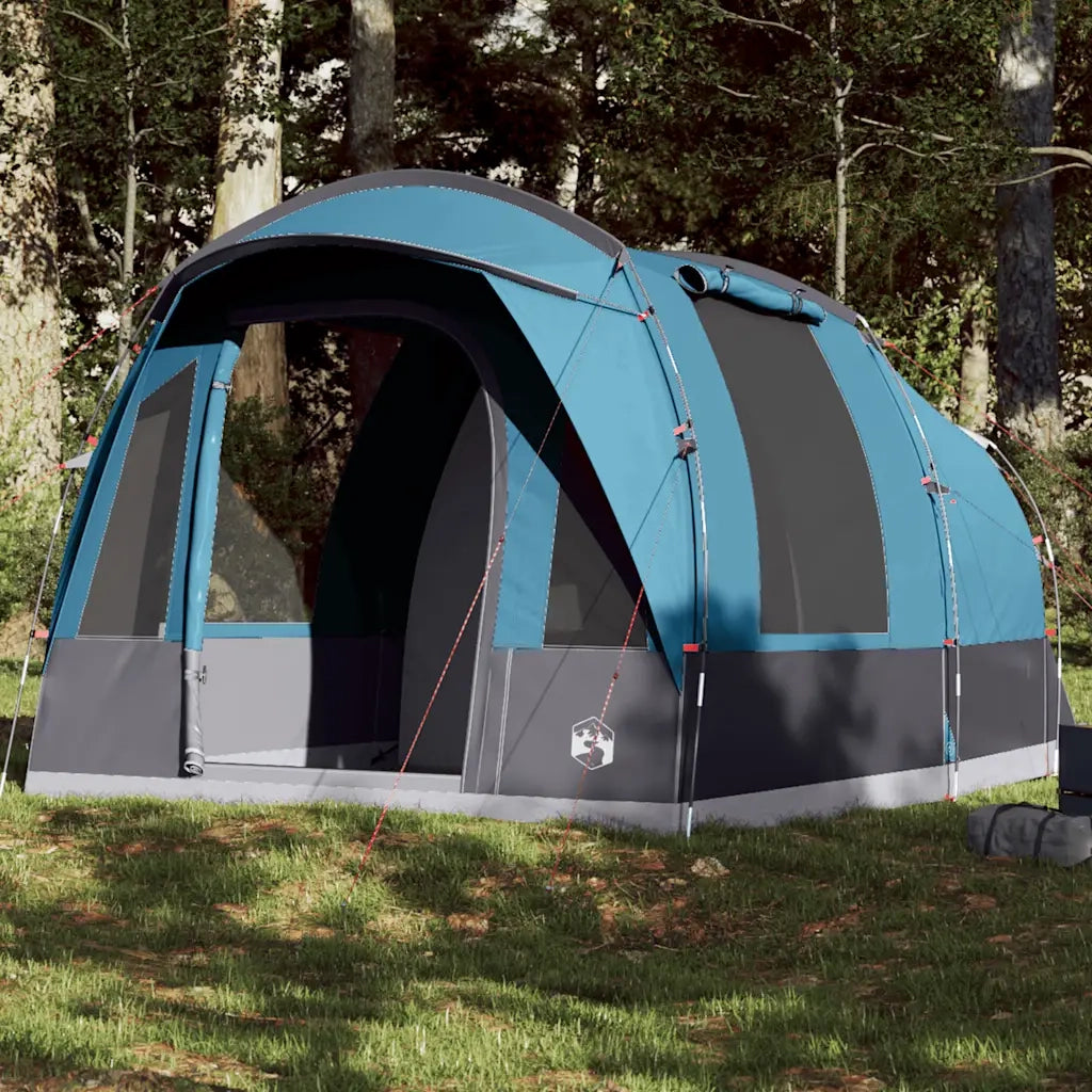 Tenda da Campeggio a Tunnel per 3 Persone-Tenda per Escursionismo Blu Impermeabile 559815