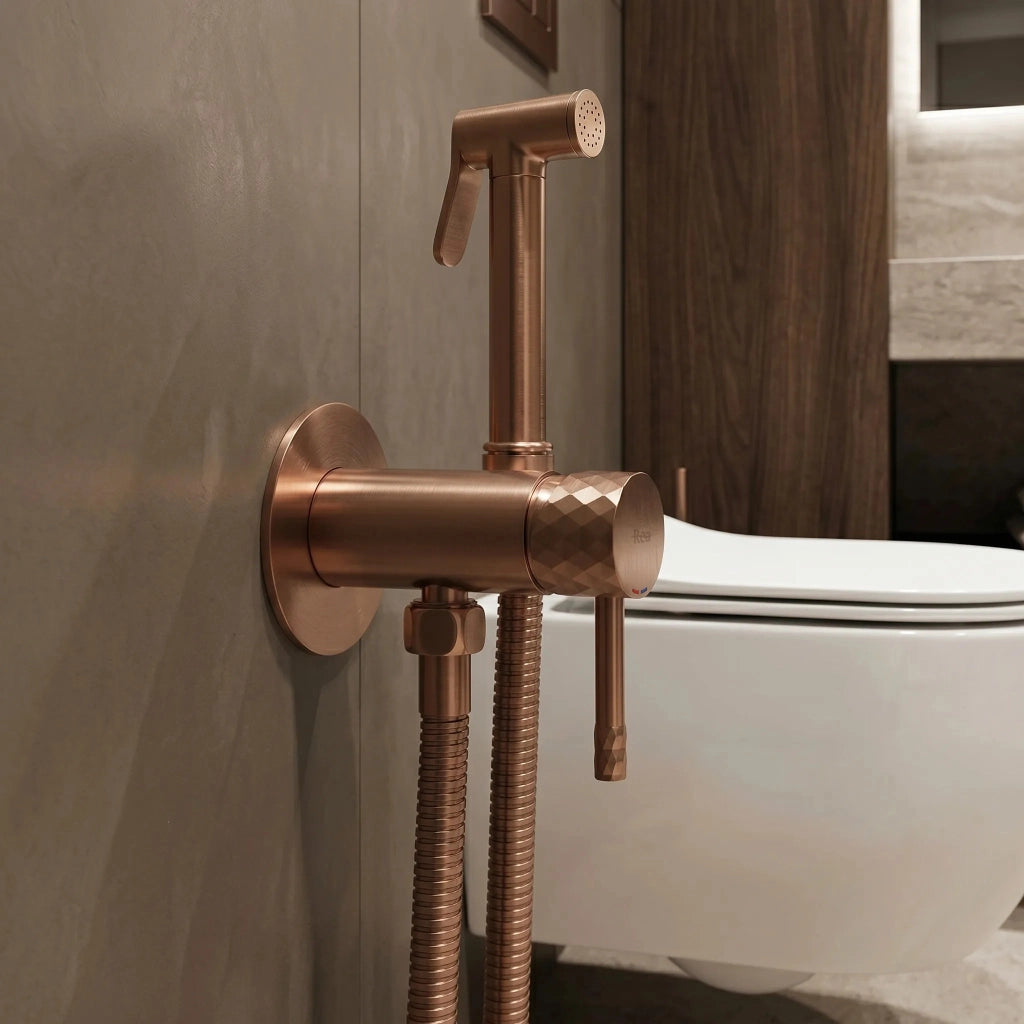 Rubinetto Bidet Rea Lungo Loop Diamond Brush Copper