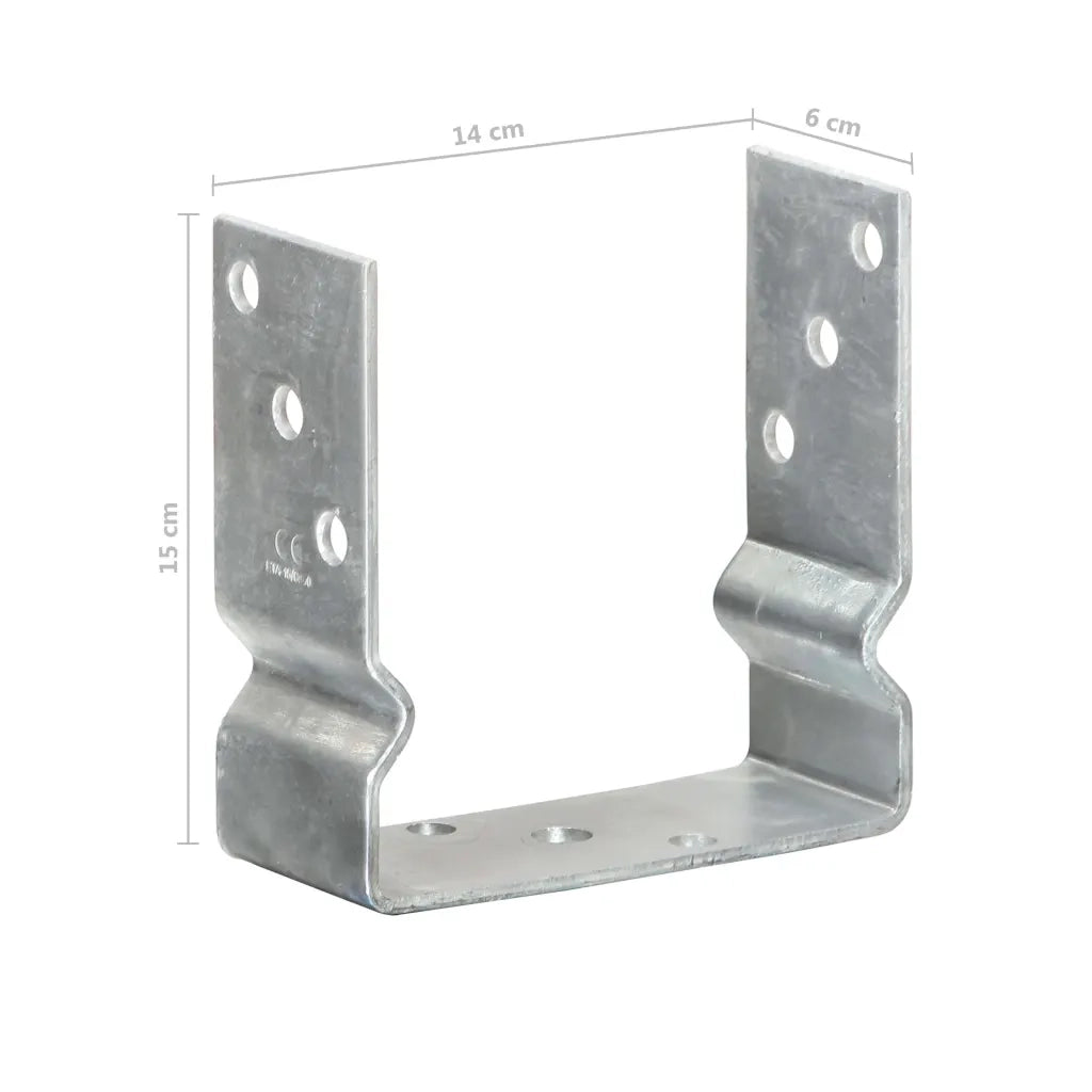 Picchetti per Recinzione 6 pz Argento 14x6x15cm Acciaio Zincato CFW1027175