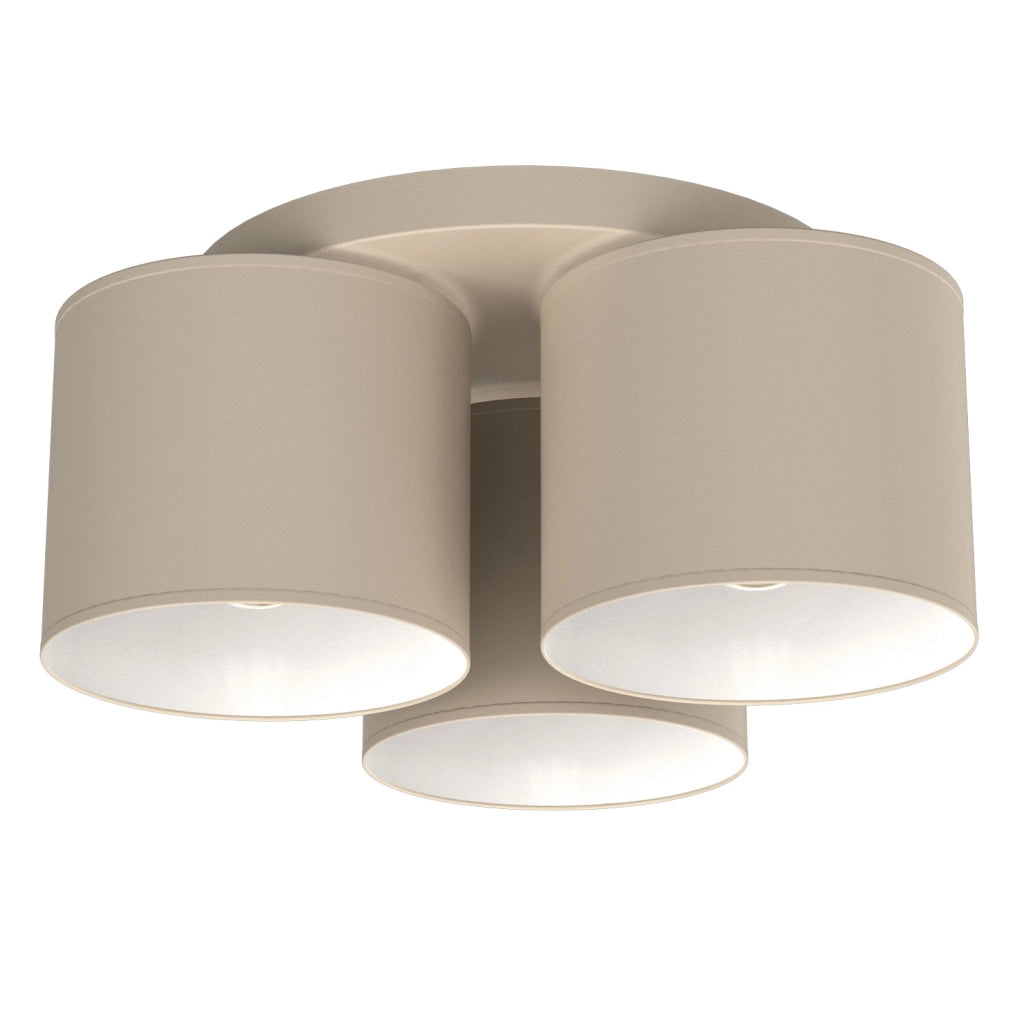 Lampada da soffitto Arden 3xE27 beige tessuto Luminex