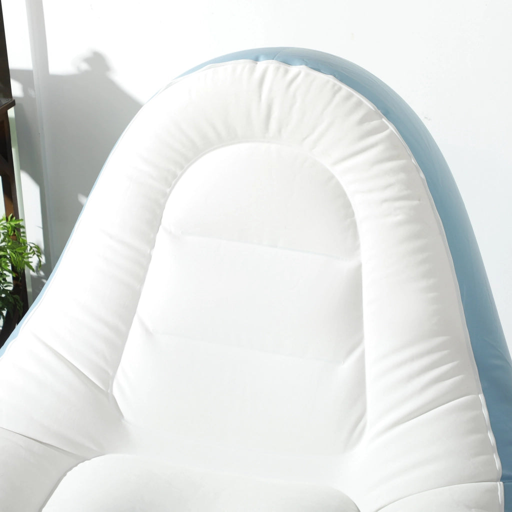 Poltrona gonfiabile per esterni ¨C zephmum ¨C Bianca e blu, 125x100x87 cm