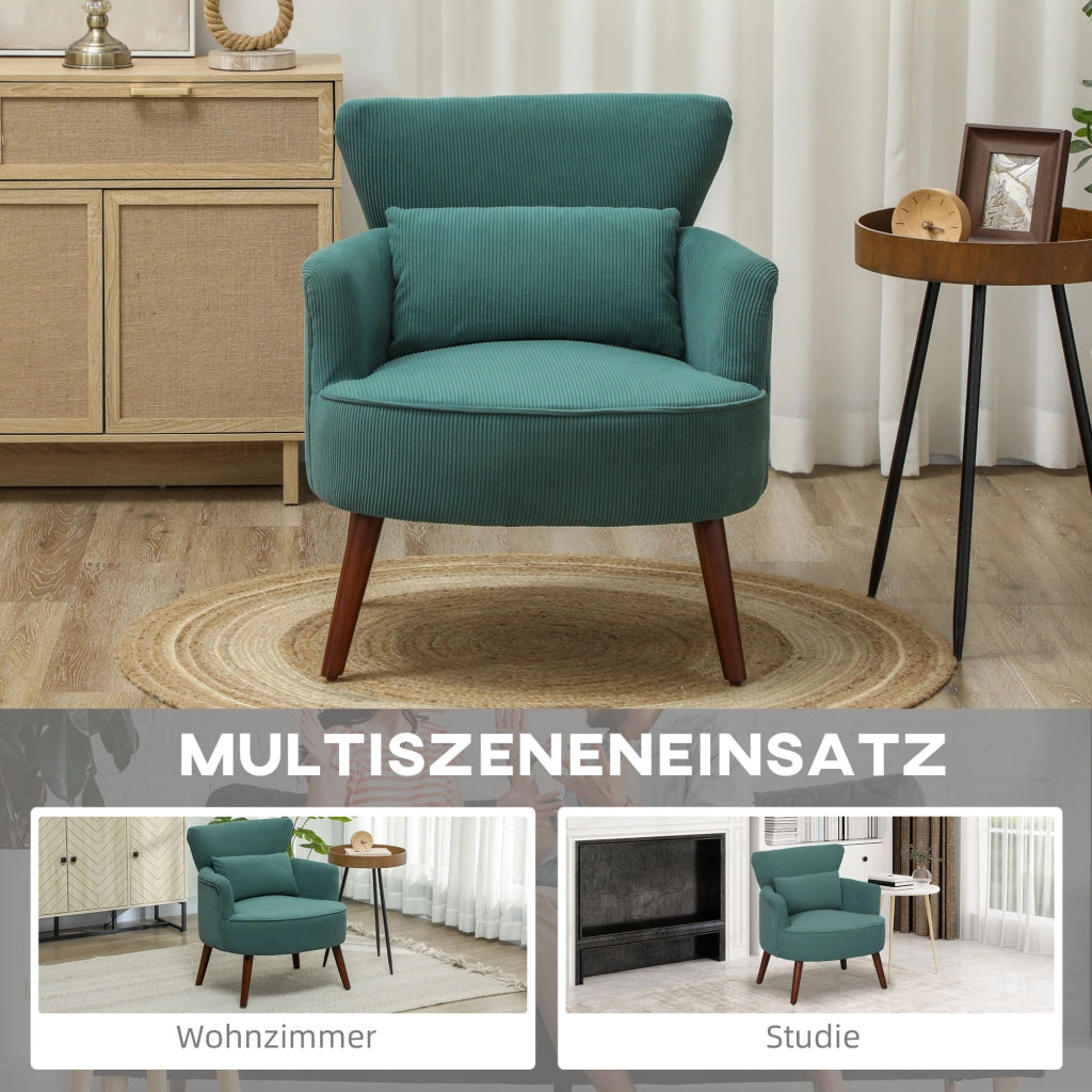 POLTRONA con braccioli curvi 69,5x69x78 cm Verde scuro