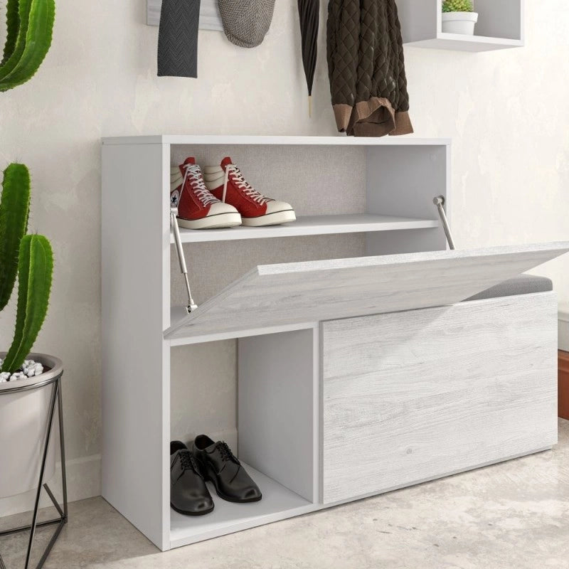 (2c) Mobile ingresso scarpiera bianco vintage Holdon 120x36,5x87,5