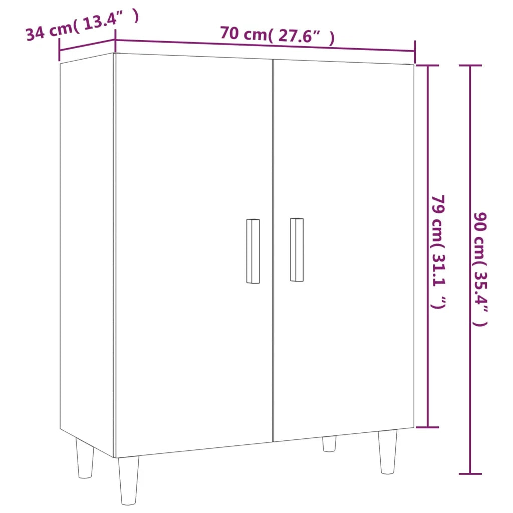 Credenza-Buffet-Armadio da cucina Grigio Sonoma 70x34x90 cm in Legno Multistrato 639684