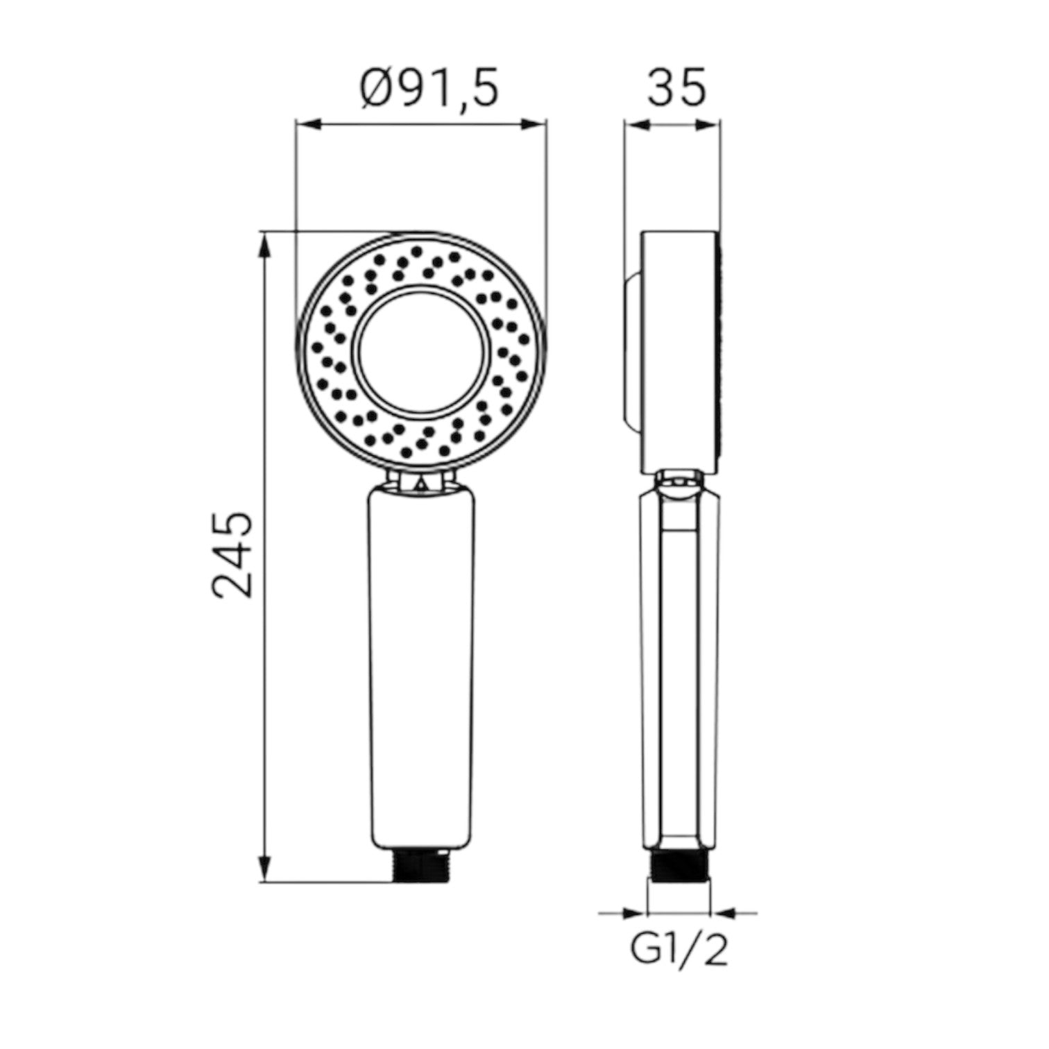 Doccetta universale anticalcare,risparmio acqua, due getti con vano shampoo