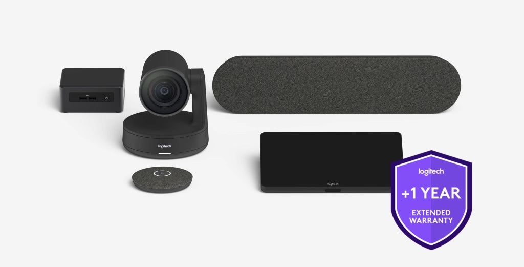 Logitech one year extended warranty for medium room solution with rally bar and tap - 994-000143