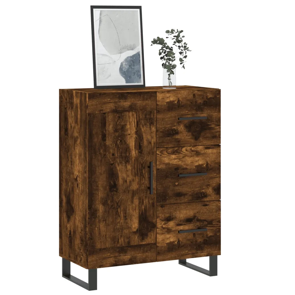 Credenza | Madia | Buffet da pranzo | Armadio da pranzo Rovere Fumo 69,5x34x90 cm in Legno Multistrato