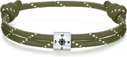 Armband nautico a cordoncello in paracord per uomini - realizzato a mano con argento 925 - accessori da surf per spiaggia e estate