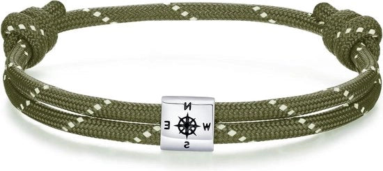 Armband nautico a cordoncello in paracord per uomini - realizzato a mano con argento 925 - accessori da surf per spiaggia e estate