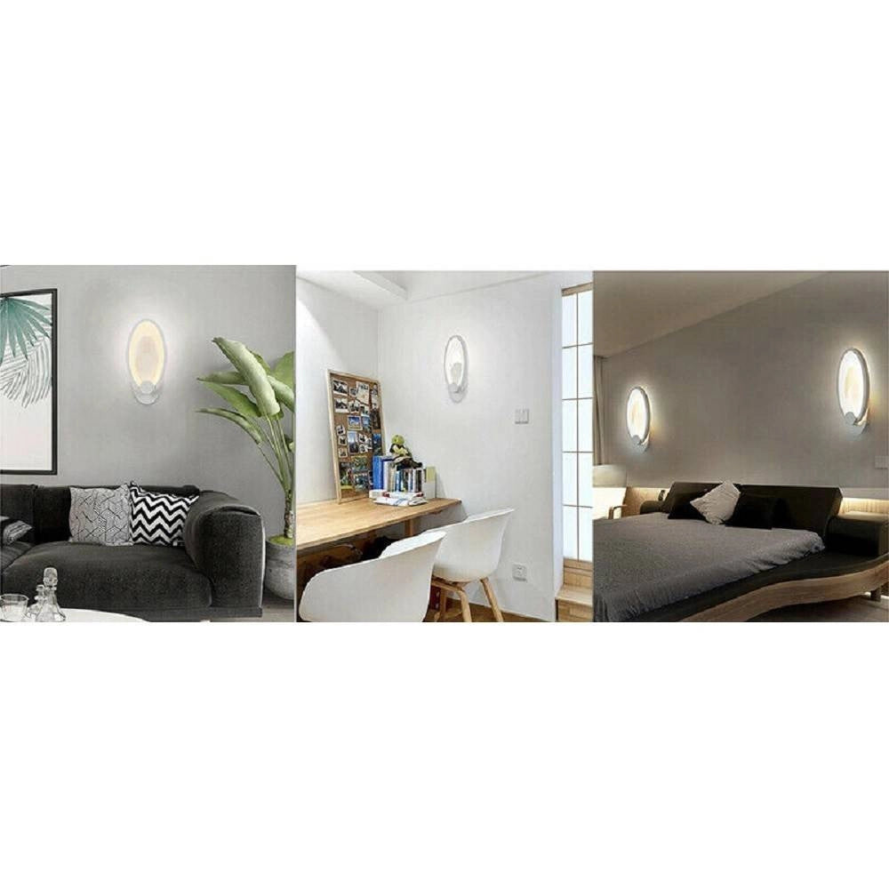 Trade Shop - Applique Led Ovale 9 Watt Parete Lumetto Luce Bianca Fredda Calda Naturale E25 -