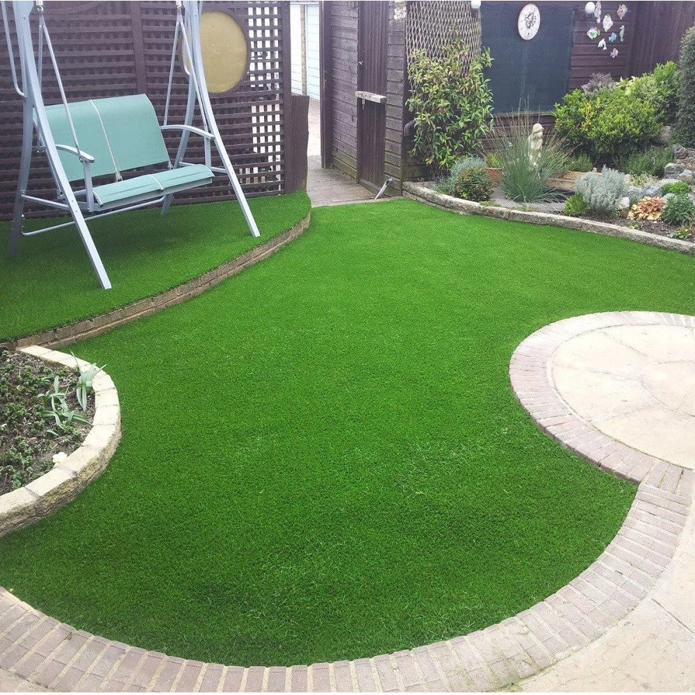 Trade Shop - Prato Sintetico 10mm Finta Erba Tappeto Manto Giardino 4 Sfumature Colore 1x25mt -