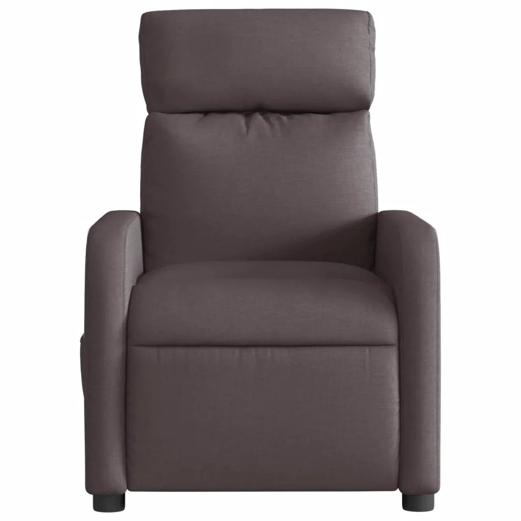 Poltrona | Sedia Relax Elettrica Reclinabile Marrone Scuro in Tessuto