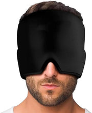Terapia per emicrania capo di trattamento termo-terapico a caldo e freddo - rilassa e allevia il dolore con il maschera gel termico (nero)