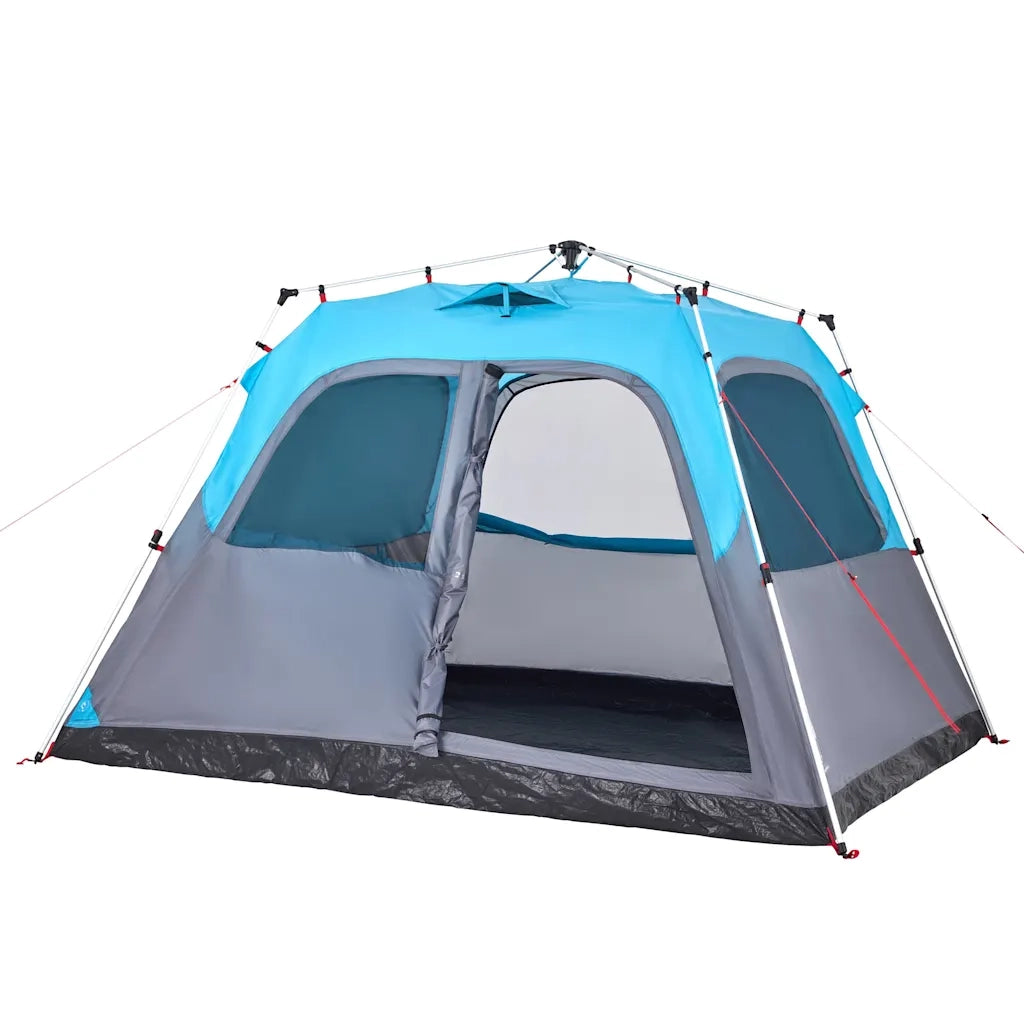 Tenda Familiare a Cupola 6 Persone-Tenda da campeggio Blu a Rilascio Rapido