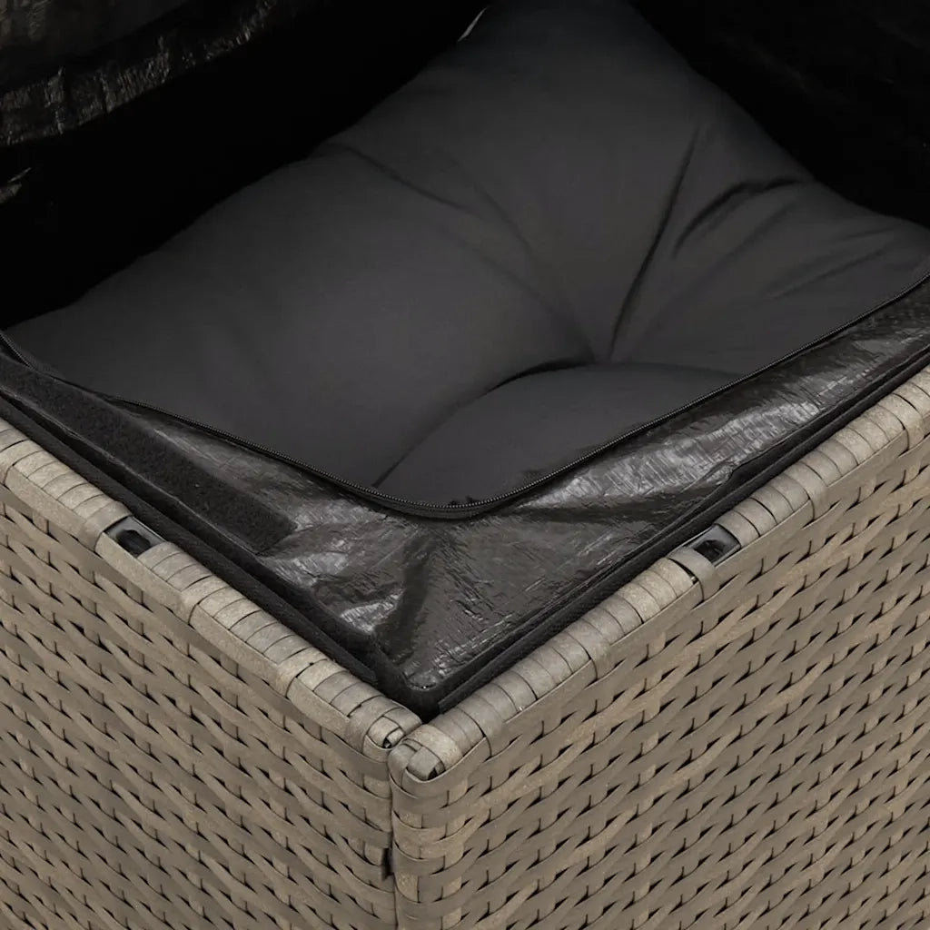 Divano da Giardino con Cuscini 3 Posti-Sofa da Giardino-Divano da esterno Grigio in Polyrattan 641262
