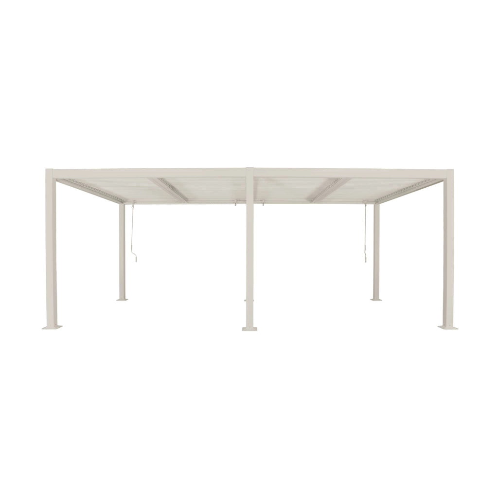 Pergola bioclimatica 3x6m in alluminio e acciaio, lamelle orientabili,
