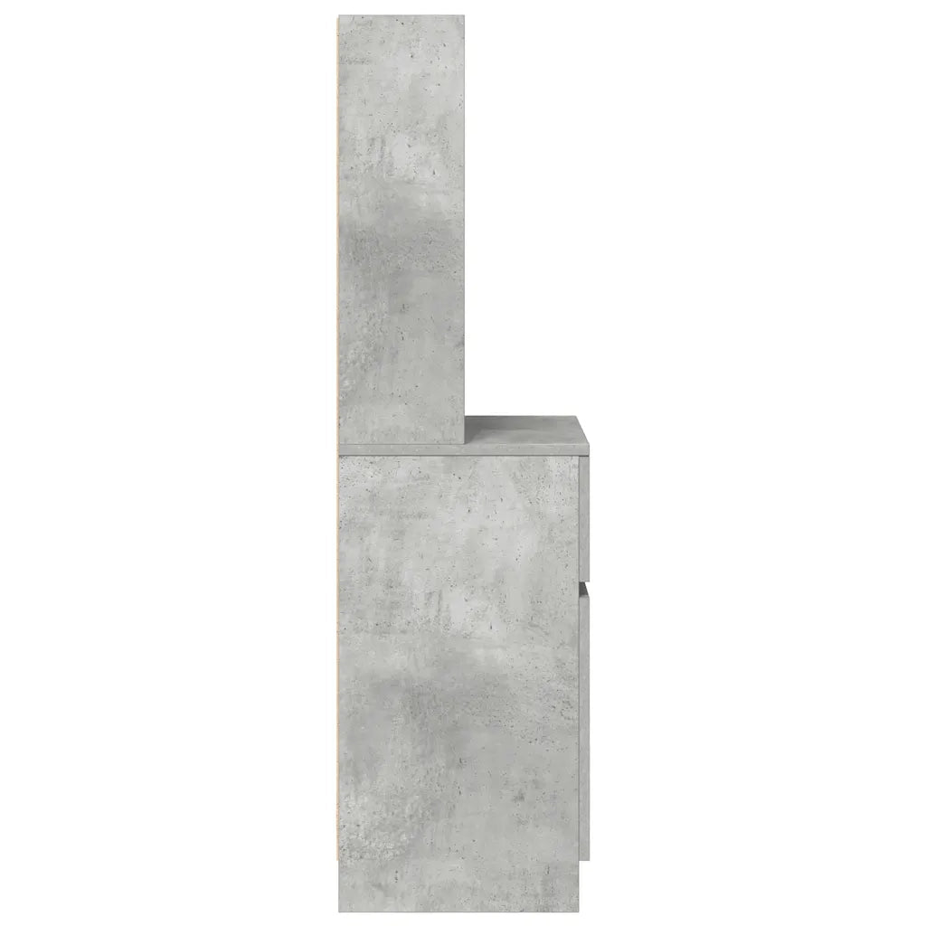 Comodino-Tavolino da notte Grigio Cemento 39x35x125 cm in Legno Multistrato