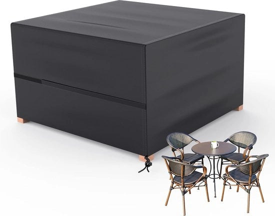 Ottomana acqua impermeabile per giardino - tavolo da giardino all'aperto - 1 pezzo - nero - tessuto oxford - 126 x 126 x 74 cm