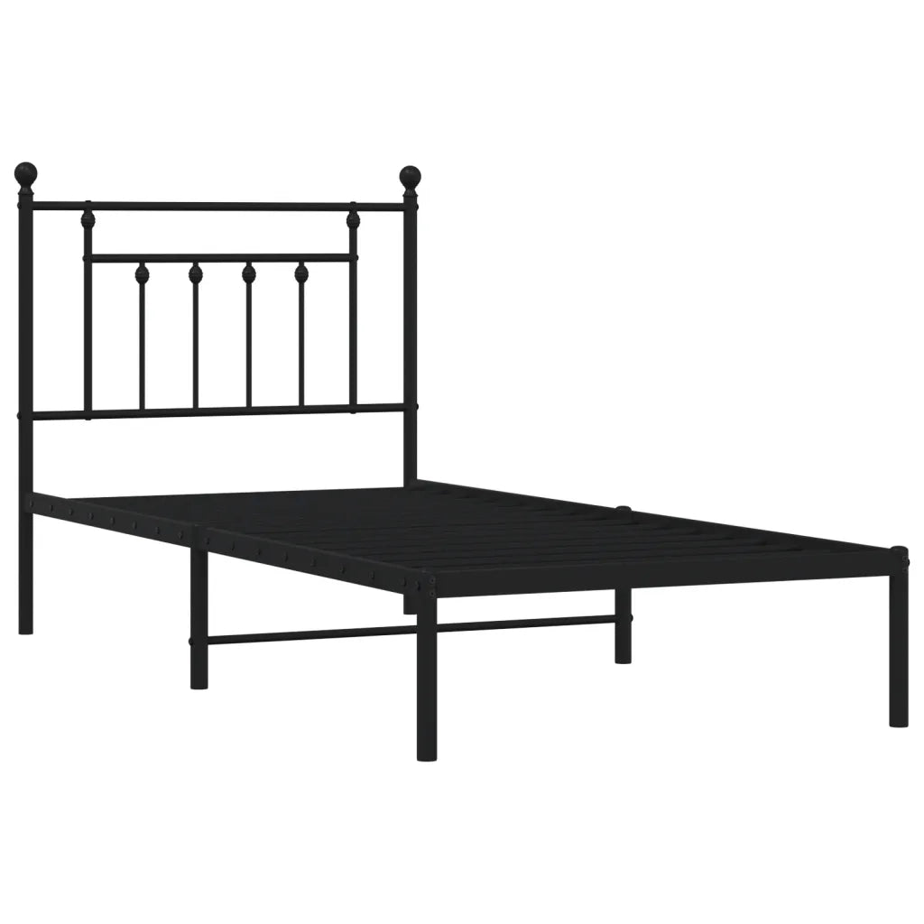 Giroletto con Testiera in Metallo Nero 80x200 cm 353528