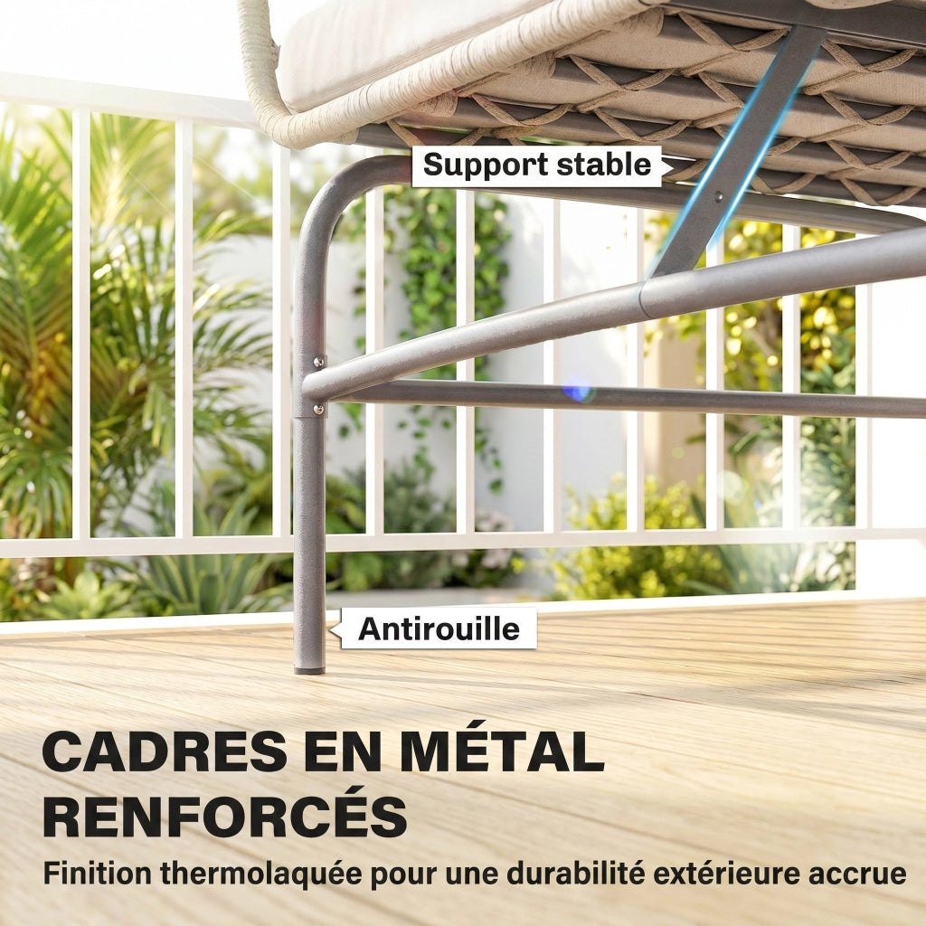 Divano da Giardino 2 Posti in Resina Intrecciata ¨C Zephmum ¨C 120x67x79 cm Marrone