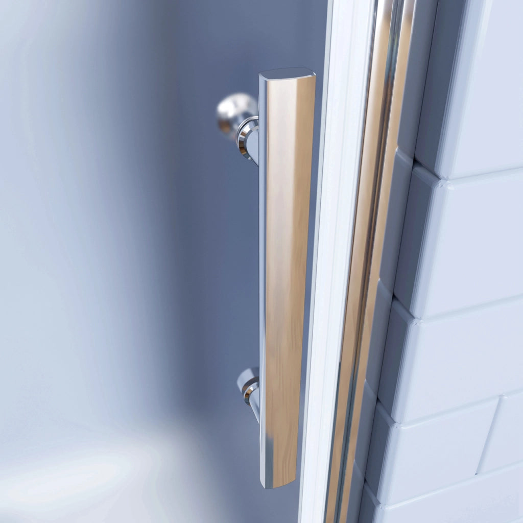 90x195cm Porta Doccia Battente in Vetro Temperato Satinato 6 mm Anticalcare (montaggio verso irreversibile)