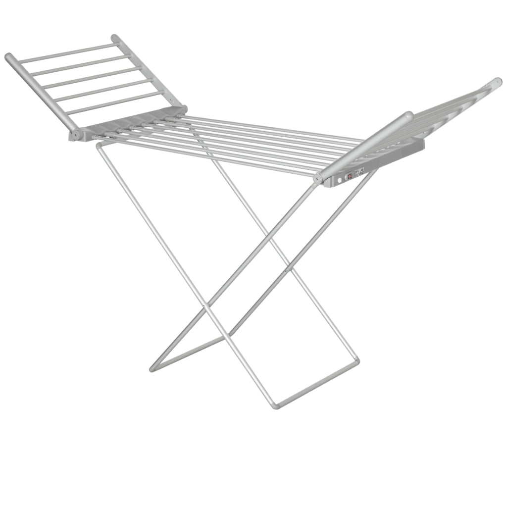 Stendino Elettrico Riscaldato Pieghevole ¨C zephmum ¨C Argento 144x53x91cm