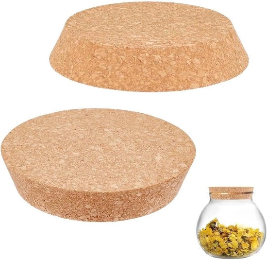 Stopper per bottiglia conica 2 pezzi - Stoppa per bottiglie - Stopper per fiaschi - Stopper in legno di corks - Chiusura naturale per bottiglie - Dimensioni 9,3 x 10 cm