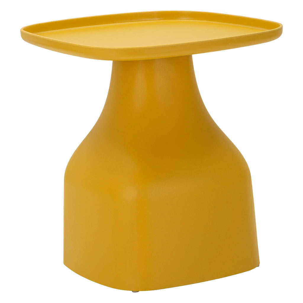 Midelt, Tavolino da Salotto Adatto per Indoor/outdoor Angoli Arrotondati, 48x48x50h cm Giallo