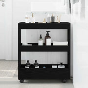 Carrello di Stoccaggio Stretto Rovere Nero 60 x 18 x 70 cm 869249