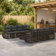 Set Divano da Giardino 9 pz Grigio polyrattan 3435362