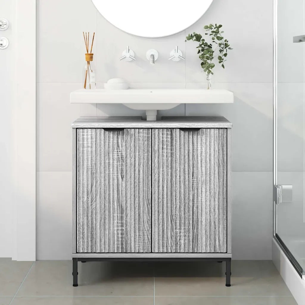 Mobile Lavabo | Armadio per Lavabo da Bagno Grigio Sonoma 60,5 x 33,5 x 61 cm