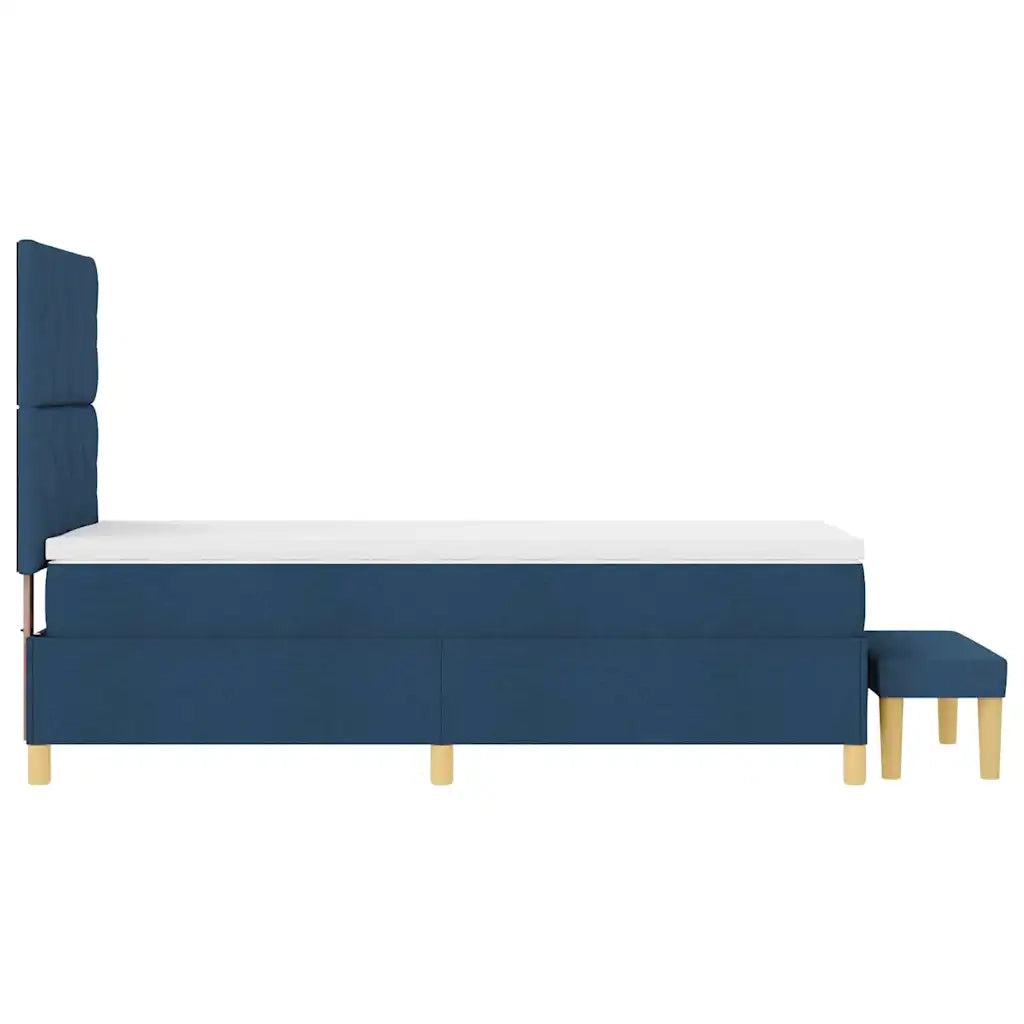 Letto a molle con testiera Blu 190 x 90 cm Tessuto 3344344
