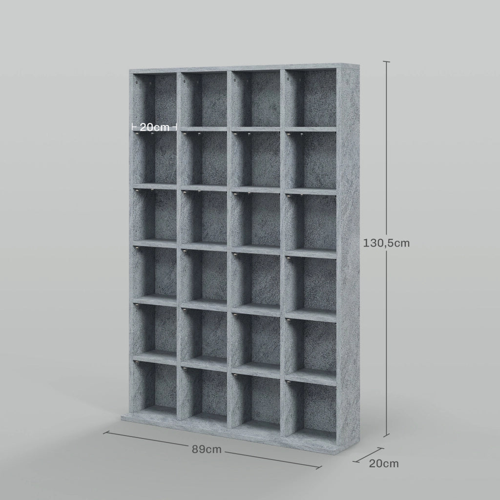Libreria Mobile Porta CD/DVD ¨C Xylo ¨C Legno Grigio con Scaffale Ripiani Regolabili 89x130,5cm
