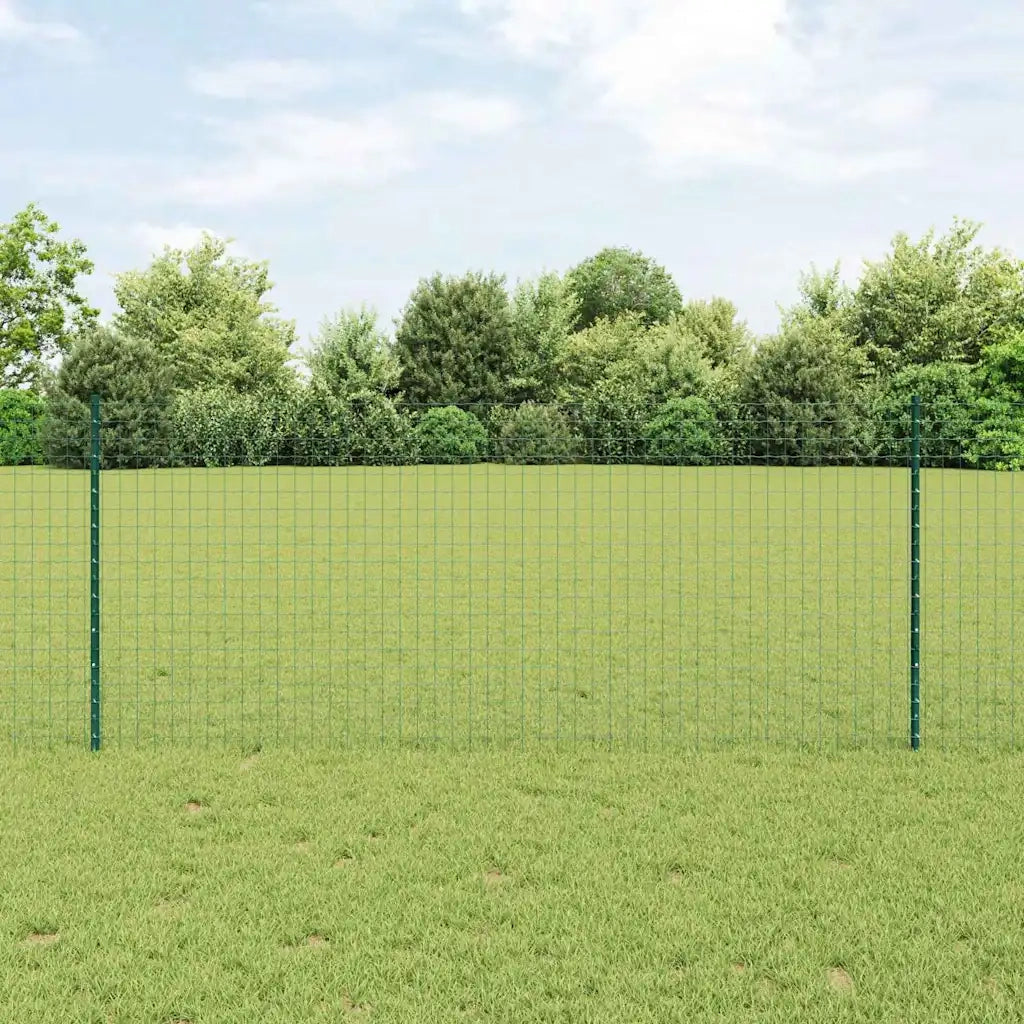 Palo della recinzione 11 pz Verde 100 cm Acciaio CFW9559130